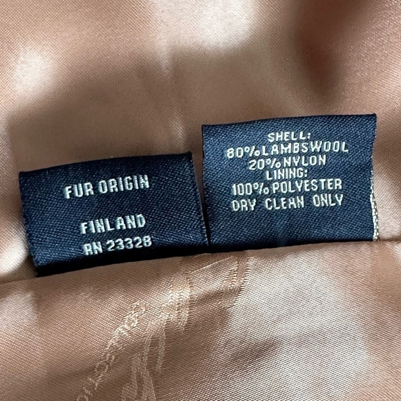 Sachi Collection Women's Dressy Fox Collar Lambswool Coat Carmel Camel Size 10P - Picture 7 of 8